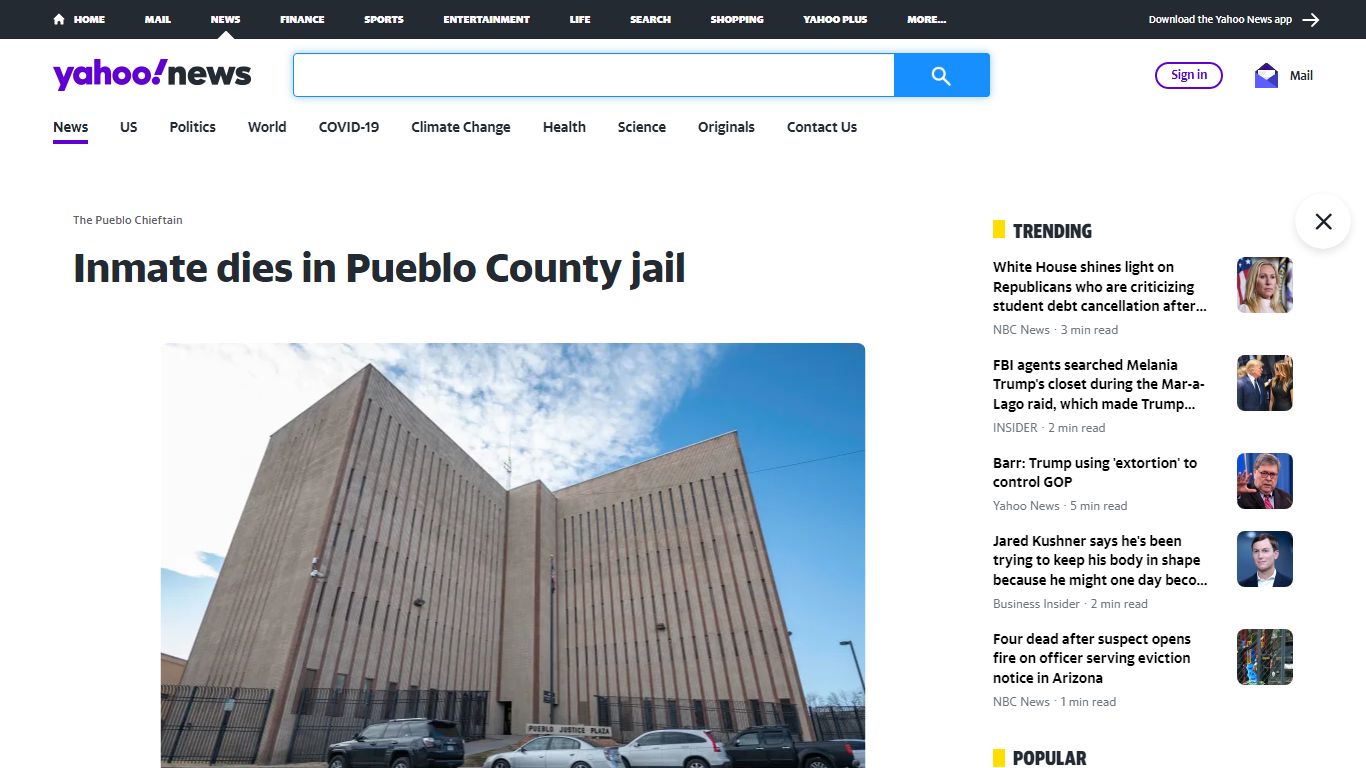 Inmate dies in Pueblo County jail - news.yahoo.com